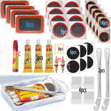 Complete Bike Tire Repair Kit with Patches, Levers & Vulcanizing Fluid