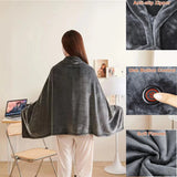 Wearable USB Heated Blanket Shawl – 8 Heating Zones, 3 Temperature Settings, Coral Fleece Throw