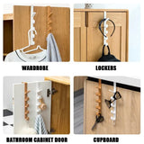 1 percha de plástico para colgar sobre la puerta del dormitorio, con 5 ganchos, para colgar ropa, bolsos y carteras, organizador de almacenamiento para el hogar