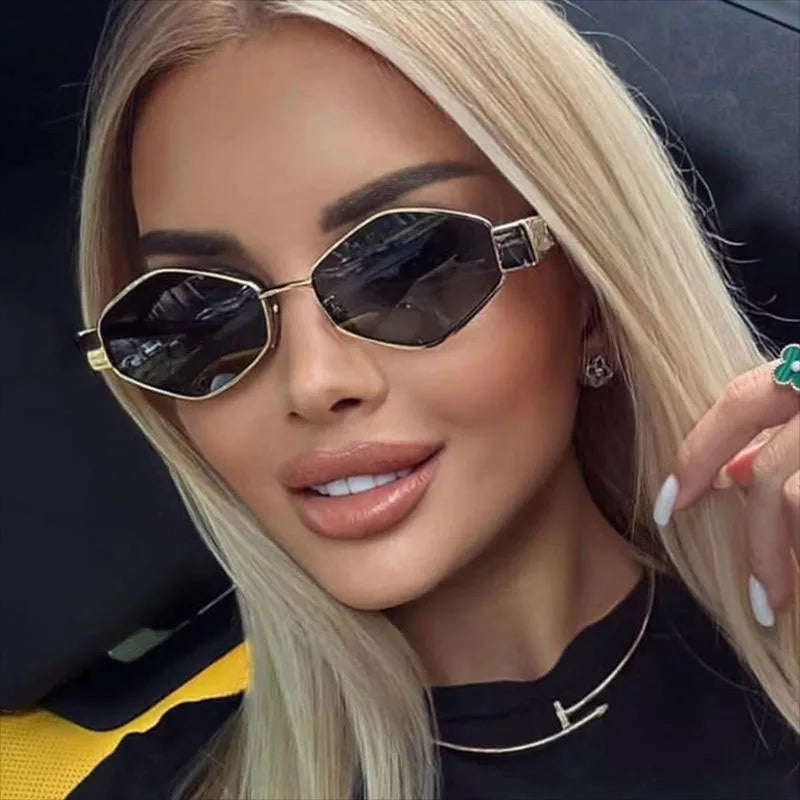 Gafas de sol hexagonales de lujo: gafas de sol poligonales de moda 2024 para hombres y mujeres