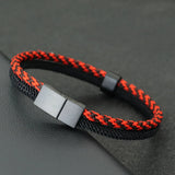 Pulsera de acero inoxidable con dijes bohemios personalizados para hombre: regalo para el día del padre con cierre de doble seguridad