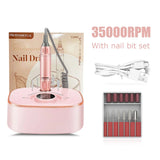 Wireless 35,000 RPM Electric Nail Drill – Rechargeable Manicure & Pedicure Kit with LCD Display