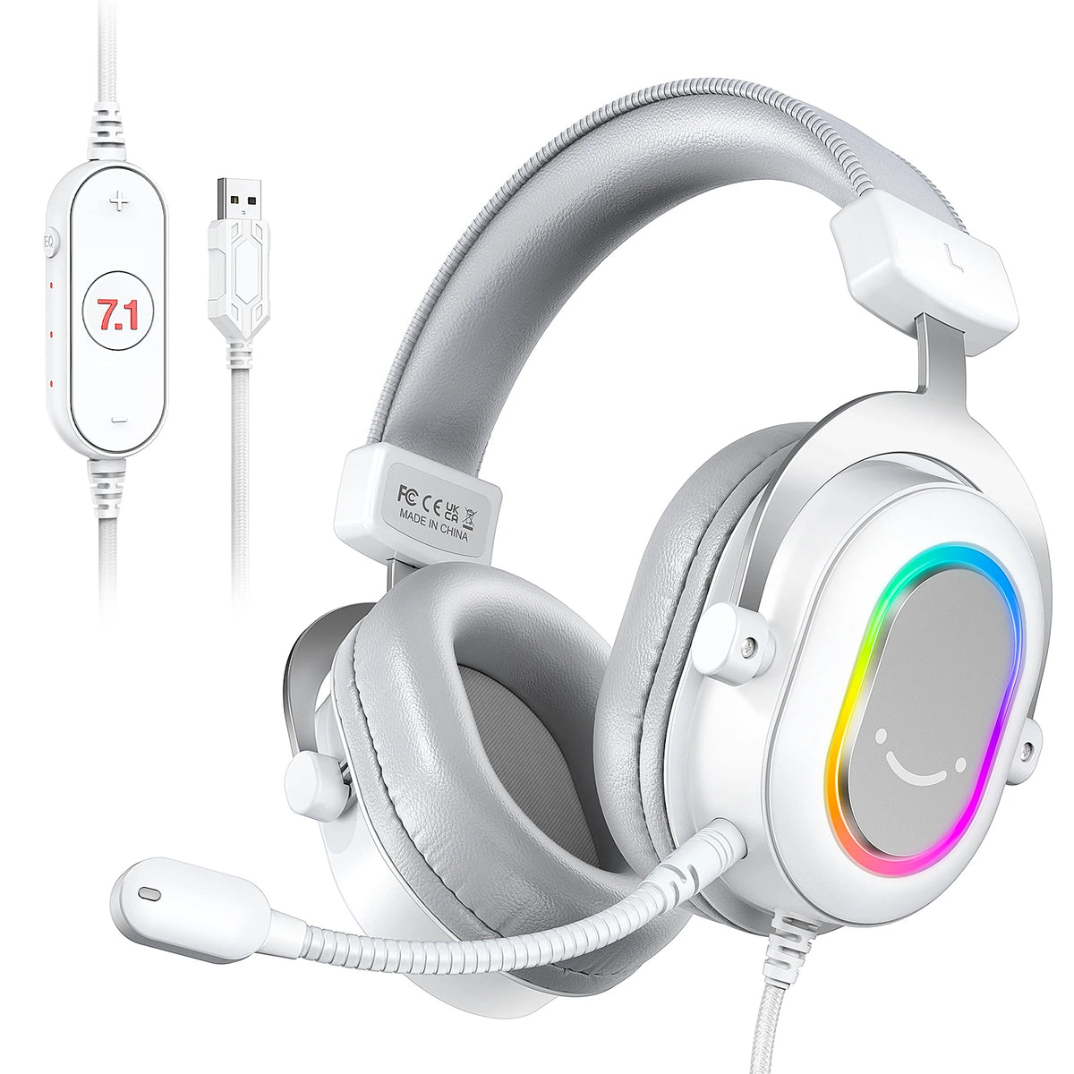 FIFINE 7.1 Surround Sound Gaming Headset with Noise Isolation & Detachable Mic for PC, PS4, PS5