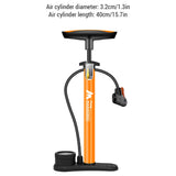 Heavy-Duty Manual Air Pump with Pressure Gauge and Multi-Valve Nozzle