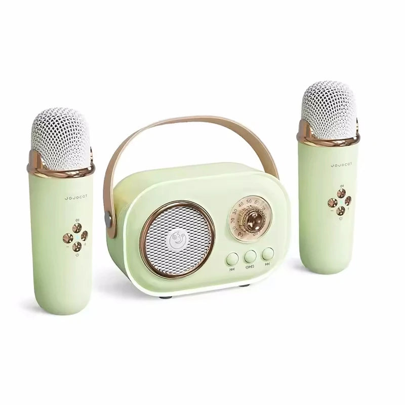 Portable Karaoke Bluetooth Speaker with Wireless Microphone – FM Radio & Voice Effects