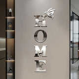 3D Acrylic Large DIY Mirror Self-Adhesive Removable Wall Sticker English Alphabet Family Living Room Bedroom Home Decoration