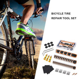 Portable Bicycle Tire Repair Kit with Glueless Patches and Tools