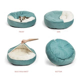 Orthopedic Dog Bed with Hooded Blanket – Warm, Waterproof & Machine Washable