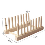 Estante para platos de bambú: organizador de platos y tazas de madera para almacenar en la cocina 