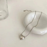 Trendy Silver Heart Pendant Necklace – Minimalist Jewelry for Women
