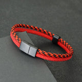 Men's Stainless Steel Rope Chain Bracelet – Bohemian Style Charm Bracelet for Father’s Day and Gifts