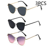 Nuevas gafas de sol estilo ojo de gato con montura pequeña de metal retro para mujer