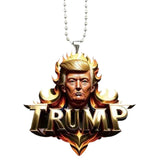 Funny Donald Trump Acrylic Hanging Ornament - Presidential Car Charm & Decor