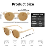 Gafas de sol redondas esmeriladas vintage para niños con protección UV400: protección solar elegante para niños