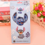 Disney Stitch Wooden HB Pencils – 12pc Colorful Anime Stationery Set for Kids & School Gifts