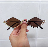 Gafas de sol poligonales pequeñas de moda para mujer: gafas de sol de marca de lujo con forma de ojo de gato