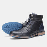 Men’s Microfiber Leather Ankle Boots - Retro Zip-Up Fashion Boots