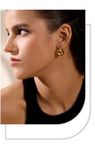 Pendientes de aro de acero inoxidable de moda: elegantes joyas bañadas en oro para mujer