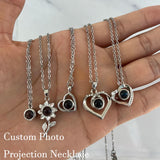 Custom Heart Photo Pendant Necklace – Personalized Couples Gift with Message Reminder