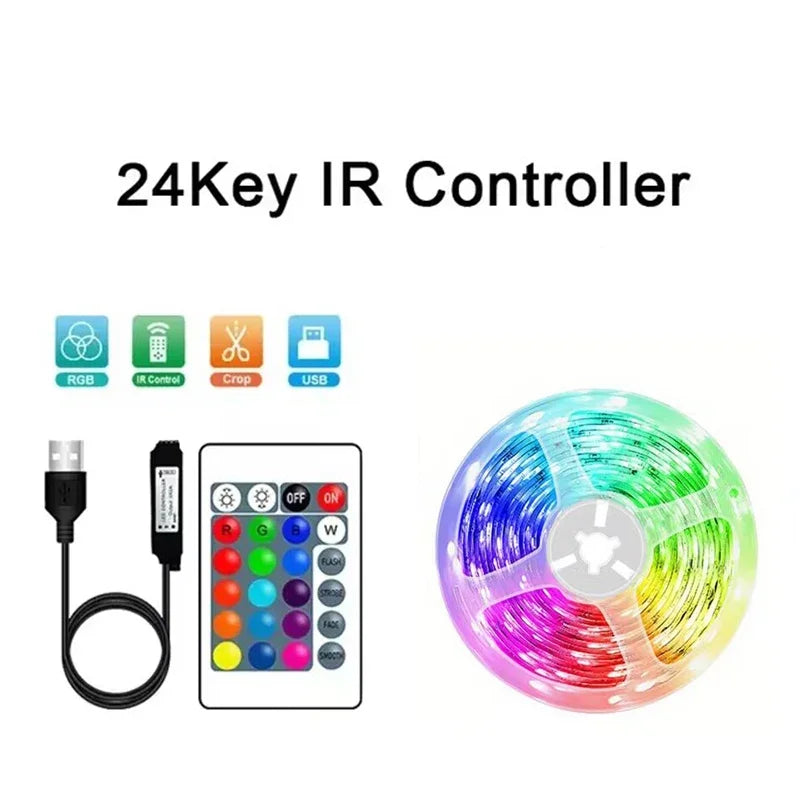 RGB LED Strip Lights – Smart App & Remote Control, USB-Powered, 16 Million Colors