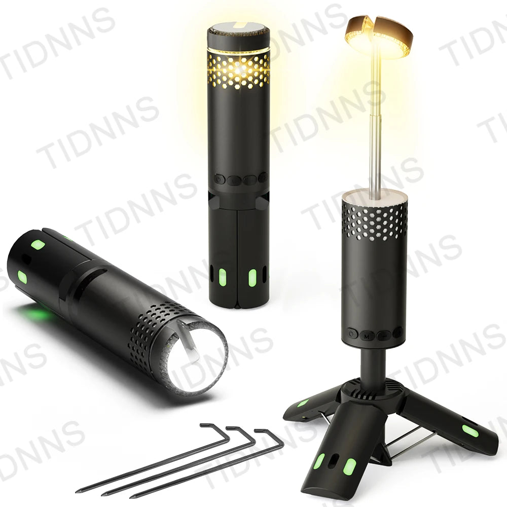 Linterna LED telescópica portátil para acampar | Luz recargable, resistente al agua y multimodo 