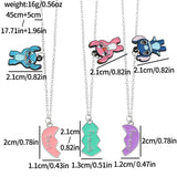 Disney Stitch Best Friend Necklace Set - Matching Heart Pendants for Couples & Friends