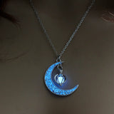 Glow in the Dark Moon & Star Planet Pendant Necklace – Luminous Celestial Charm
