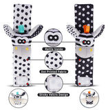 Baby Rattle Toy Set - Soft Stuffed Animal Wrist & Foot Rattles for Newborns 0-12 Months