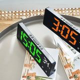 Voice Control Digital LED Alarm Clock with Dual Alarms and Temperature Display
