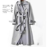 Women's Long Sleeve Trench Coat – 2024 Fashion Double-Breasted Office Jacket
