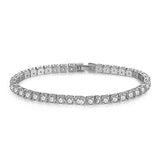 Classic Silver Cubic Zirconia Link Bracelet for Women