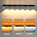 Luz LED con sensor de movimiento recargable por USB: iluminación regulable de 3 colores para debajo de los gabinetes