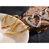 Heart-Shaped Stainless Steel Hoop Earrings with PVD Gold Plating – Elegant and Lightweight Jewelry for Women