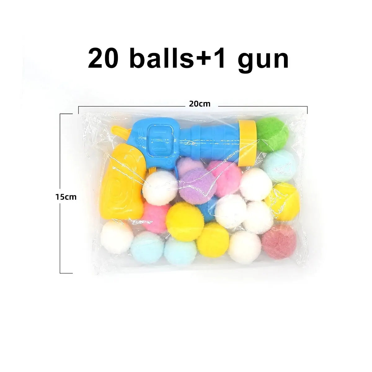 Cat Toy Gun Launcher Set with Plush Balls - Interactive Shooting Game for Cats
