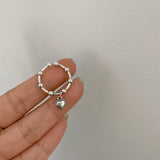 925 Sterling Silver Heart Ring – Minimalist Adjustable Wedding Band for Women