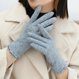 New Winter Women Keep Warm Touch Screen Elegant Simple Cashmere Gloves High Quality Elasticity Thickened Soft