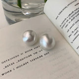 Punk Style Geometric Round Stud Earrings – Oversized Half Metal Ball Statement Earrings for Women