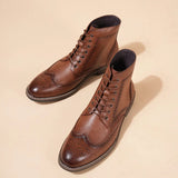 Men’s Faux Leather Chelsea Boots – Classic Ankle Slip-On Boots with PU Insole and TPR Sole
