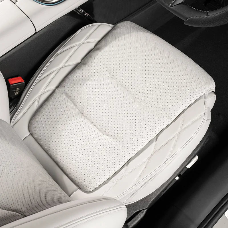 Nappa Leather Memory Foam Car Seat Cushion - Breathable Universal Fit
