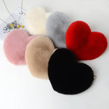 Heart-Shaped Faux Fur Shoulder Bag – Soft Plush Crossbody for Women