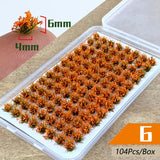 104PCS Miniature Grass & Flower Model Kit – Realistic DIY Scenery for Dioramas, Railways, and Gardens