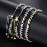 Geometric Charm Bracelet with Cubic Zirconia for Women