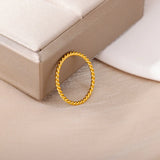 Elegant Stainless Steel Wedding Band – Minimalist Pave-Set Ring for Women