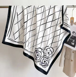 Luxury 70×70cm Silk Square Scarf – Elegant Satin Hairband & Neckerchief