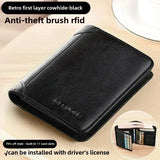 Men’s RFID Blocking Genuine Leather Wallet – Slim Trifold with Card, Coin & SIM Holder