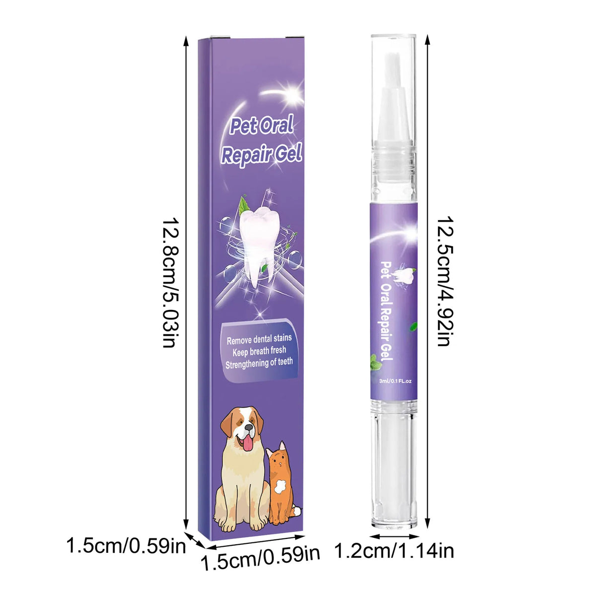 Pet Dental Care Gel for Bad Breath & Tartar Removal - No Brushing Needed