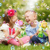 Flower Bubble Gun with LED Lights – Fun Dancing Bubble Machine for Kids, Perfect for Outdoor Play & Parties