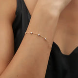 18K Gold Plated Four Leaf Clover Necklace for Women - Stainless Steel Zircon Collar Chain