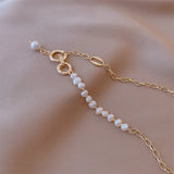 Gold-Filled Freshwater Pearl Lock Necklace for Women – Elegant Engagement Jewelry