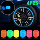 Glow in  the Dark Tire Valve Caps  Fluorescent Stem Covers for Cars Motorcycles & Bicycles